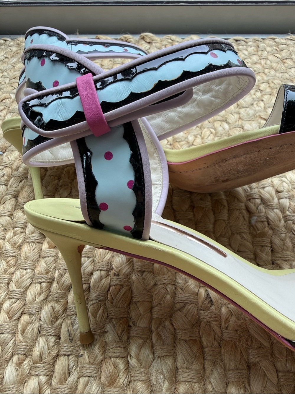 Sophia Webster Pastel Polka Dot Ankle Strap Pointed Toe Heels EU 41